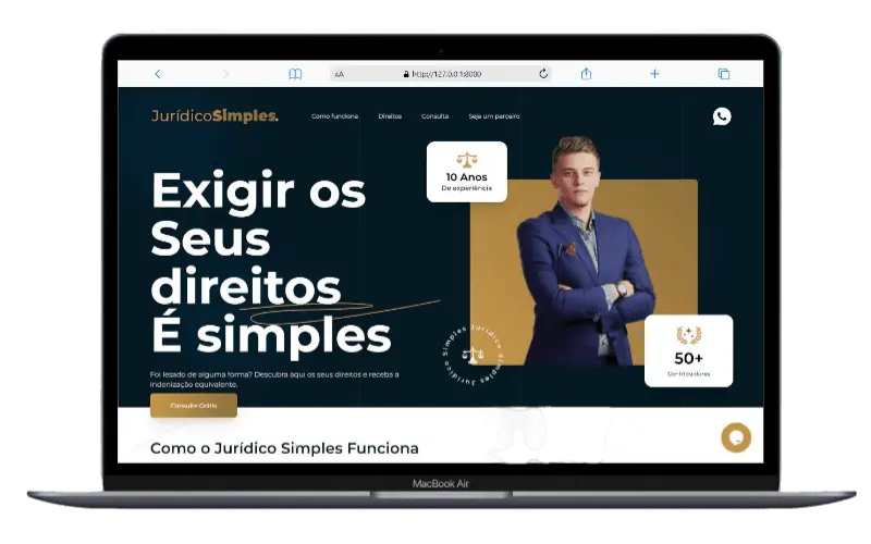 Imagem do projeto em dispositivos desktop do projeto Juridico Simples
