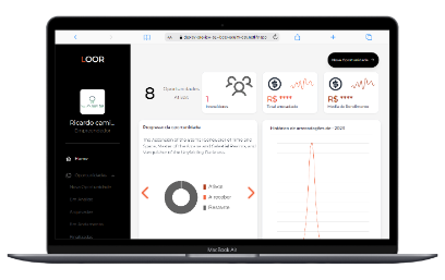 Imagem do projeto em dispositivos desktop do projeto Loor - Equity & Crowdfunding